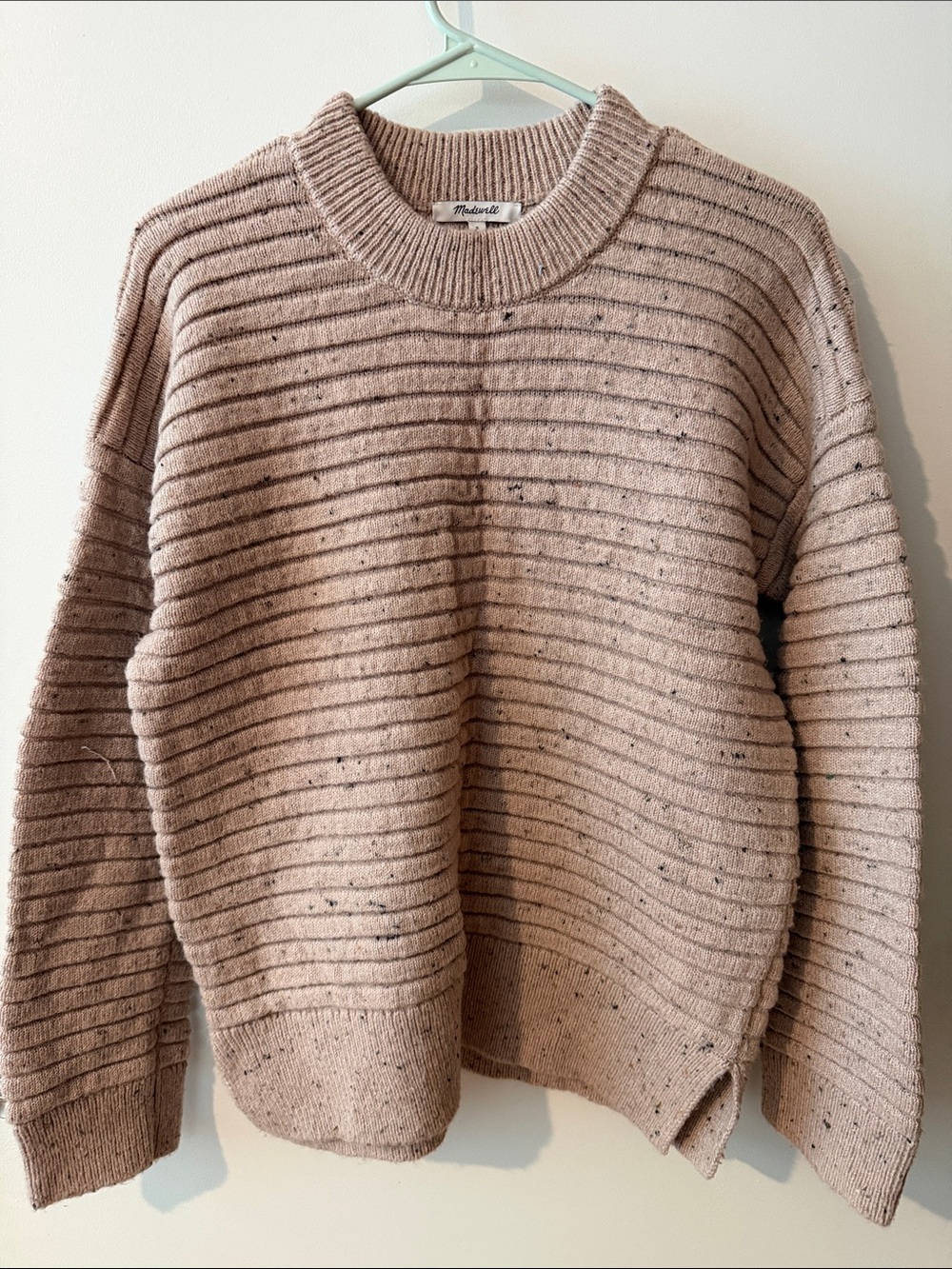 Madewell Dusty Pink Ribbed Crewneck Sweater